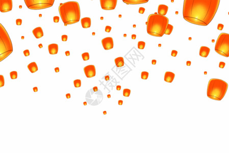 橙色火焰装饰孔明灯GIF高清图片