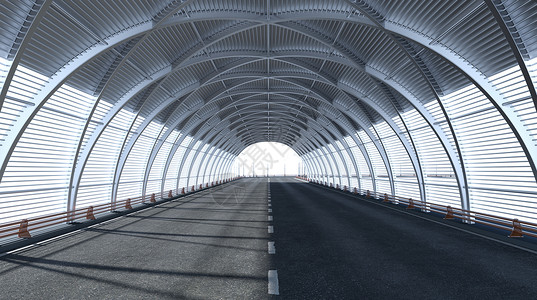 马路C4D公路隧道日景设计图片