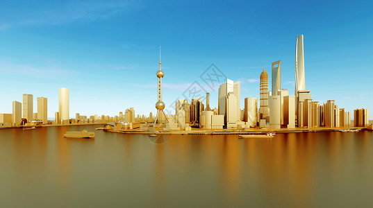 上海地标建筑3D城市建筑场景设计图片