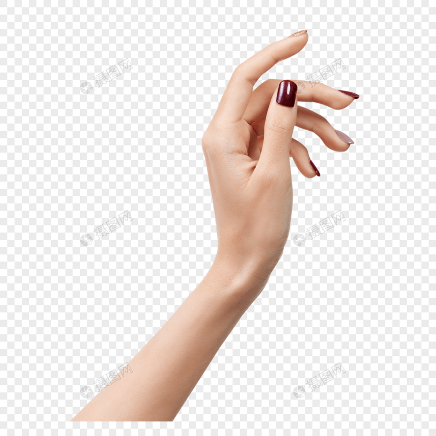 女性美甲手部手势特写图片
