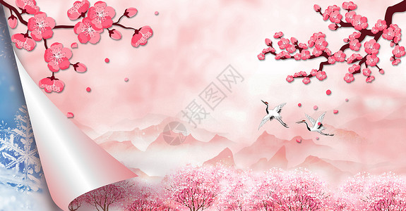 浪漫樱花季背景图片