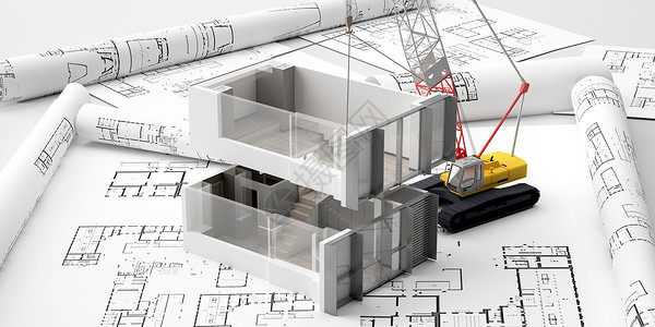 建筑施工模型背景图片