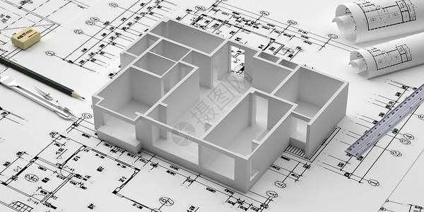 建筑工程图纸建筑施工模型设计图片