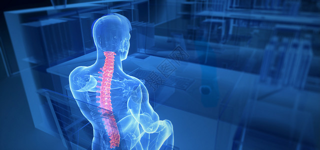脊柱畸形C4D脊椎疾病场景设计图片