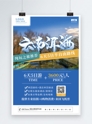 云南大理洱海春季旅游海报图片