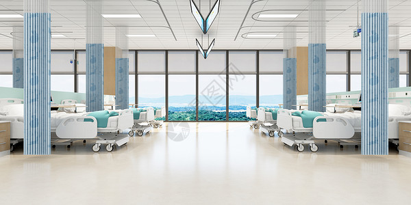 康复训练室3D医院场景设计图片