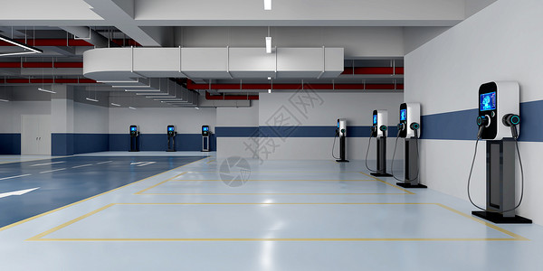 车位3D新能源停车场设计图片