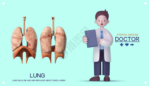 三维人体3D医疗健康海报插画