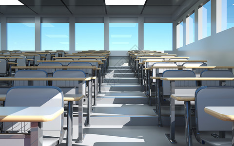 书桌窗户3D截图教室场景设计图片