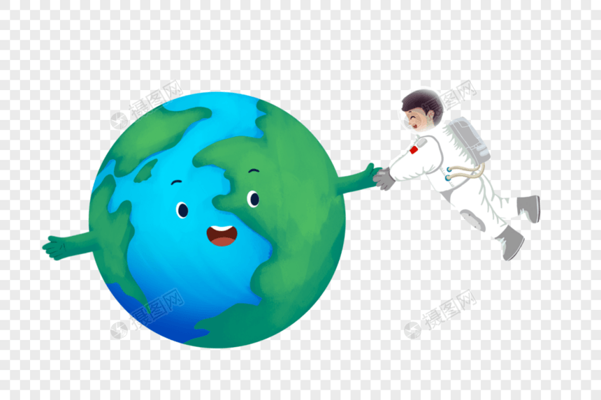宇航员和地球握手图片