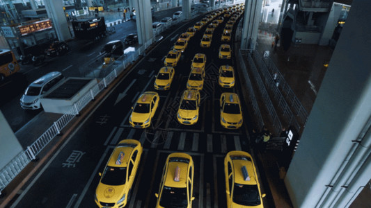 重庆美术馆重庆机场网红出租车GIF高清图片