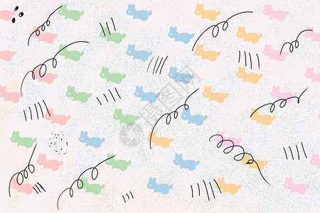 小兔子饼干可爱涂鸦背景设计图片