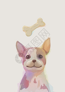 动物系装饰画可爱狗狗插画