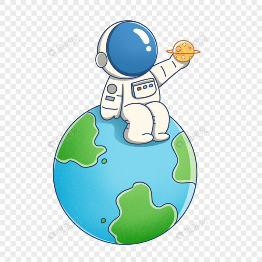 坐在地球上的宇航员图片