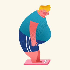 人物运动背景胖子体重秤gif动图高清图片