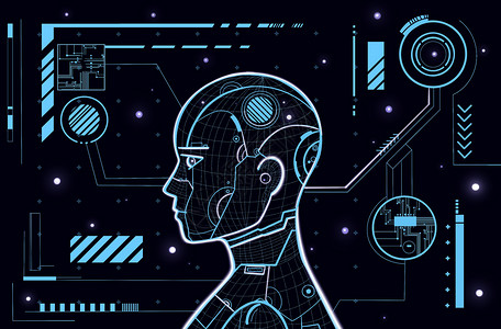 人文免费素材AI人工智能科技感插画插画