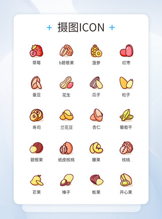 美食类图标可爱坚果零食类图标icon模板