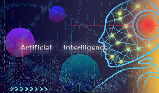 人工智能科技脑AI人工智能插画
