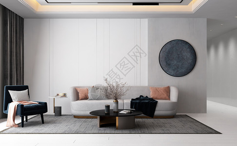 北欧现代客厅极简家居设计设计图片