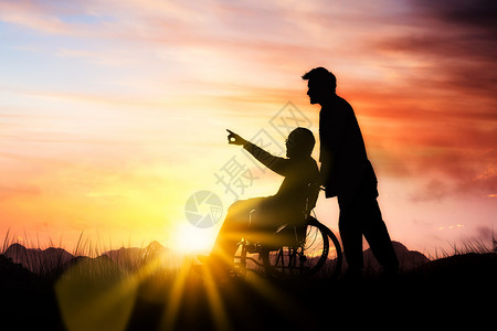 轮椅年轻人全国助残日设计图片