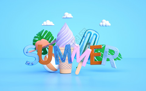 夏日吃雪糕夏天冰淇淋设计图片