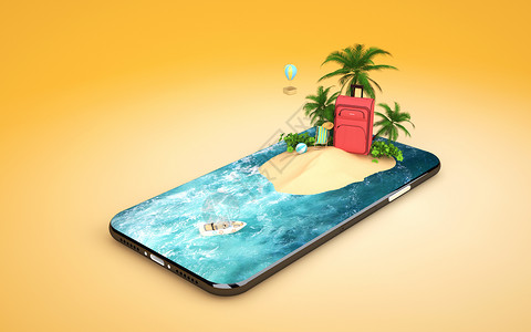 游艇大海创意夏天手机创意设计图片