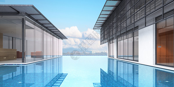 湖景豪宅3D现代豪华建筑设计图片