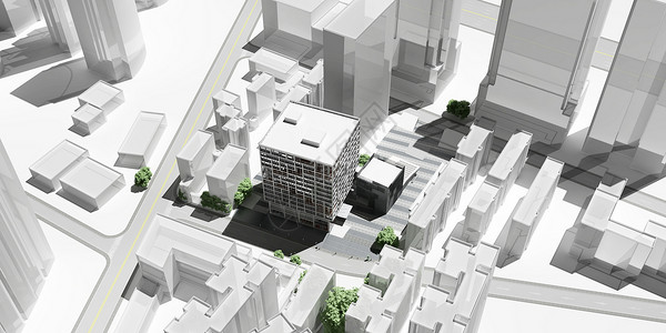 城市规划模型房地产开发鸟瞰模型设计图片