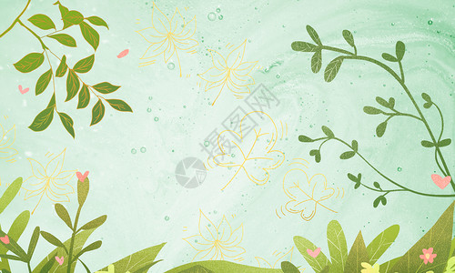 绿色纹理植物叶子金箔植物设计图片