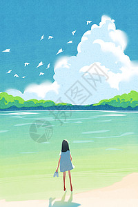 夏日海边风景手机壁纸背景图片