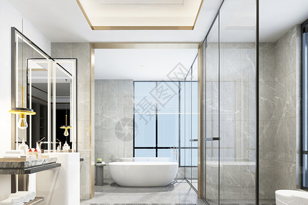 大气酒店素材现代卫浴空间设计设计图片