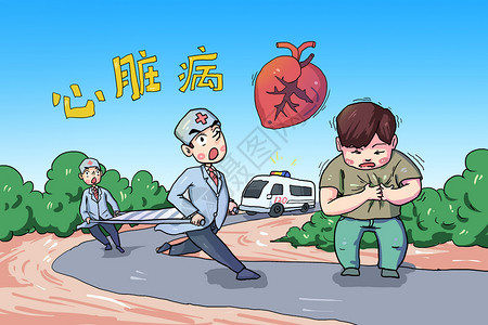 心脏病急救漫画背景图片