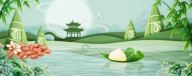 叉烧粽端午节背景设计图片