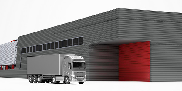 搬运货物3D仓库场景设计图片