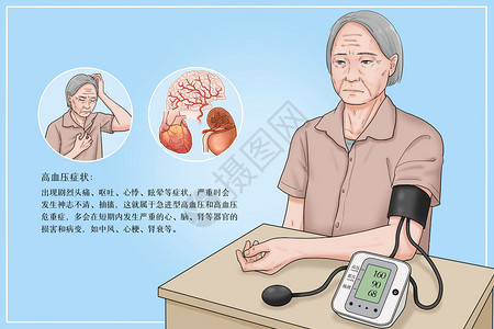 高血压症状医疗插画图片