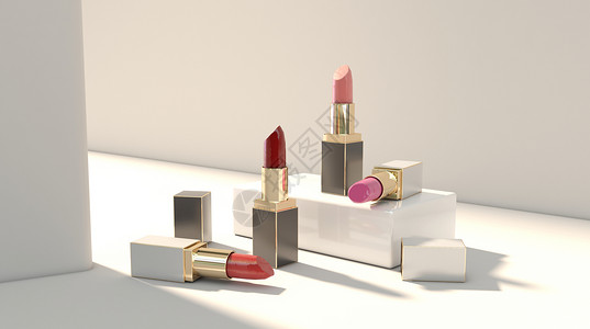 裸色唇膏3D彩妆口红设计图片