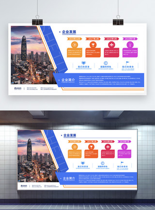 建党文化企业发展历程文化宣传展板模板