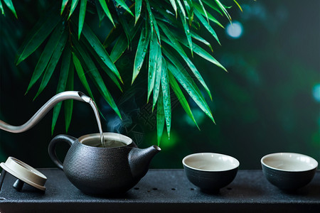 茶壶茶杯分割线茶文化设计图片