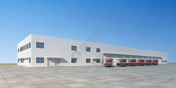 大型货物3D仓库场景设计图片