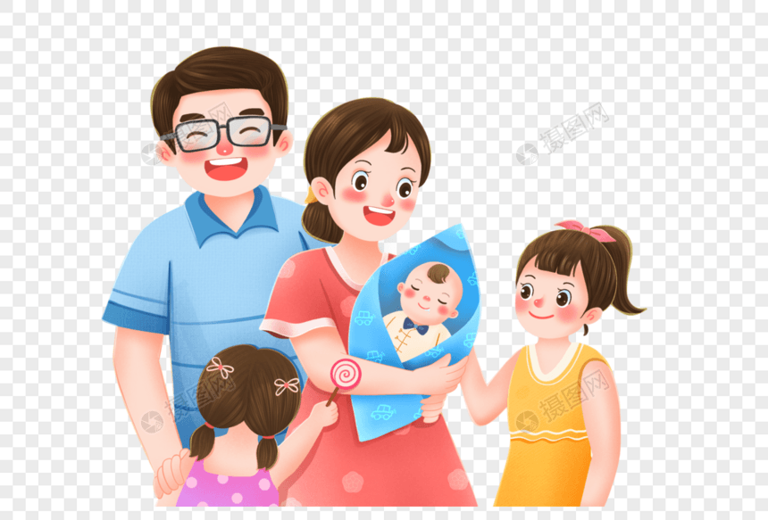 幸福美满的一家人图片