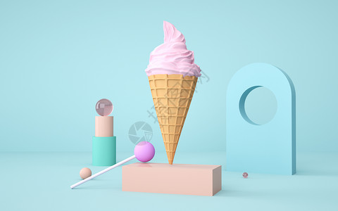 糯米球冰淇淋夏日冰淇淋设计图片