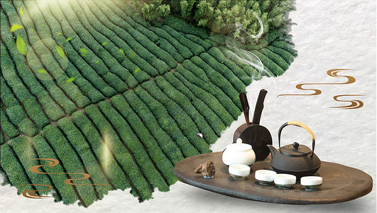 老君眉茶茶文化设计图片