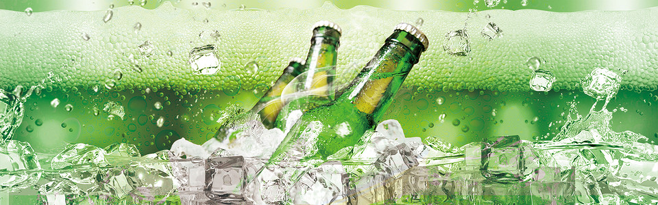一瓶酒冰爽啤酒设计图片