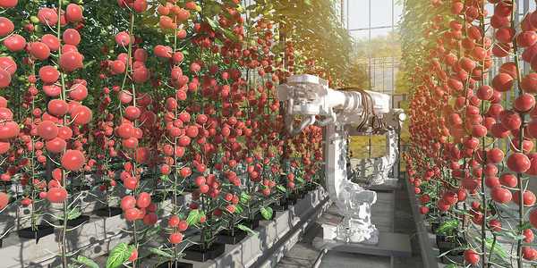 西红柿种植科技生命场景设计图片