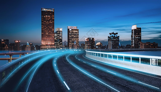 科技现代灯光城市汽车公路设计图片