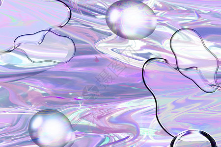 彩色金属球紫色酸性风背景设计图片