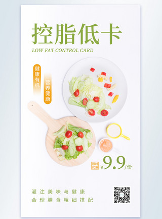 蔬菜沙拉摄影图控脂低卡轻食减肥餐摄影图海报模板