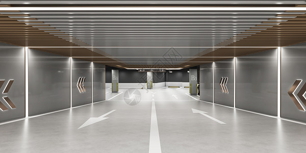 车库入口3D停车场入口场景设计图片