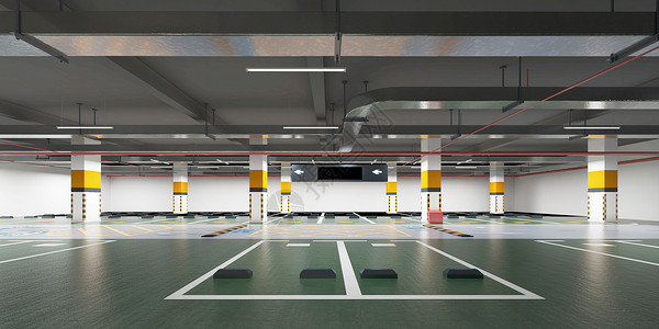 车库入口3D停车场场景设计图片