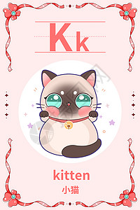 K12教育k英文字母早教卡片插画